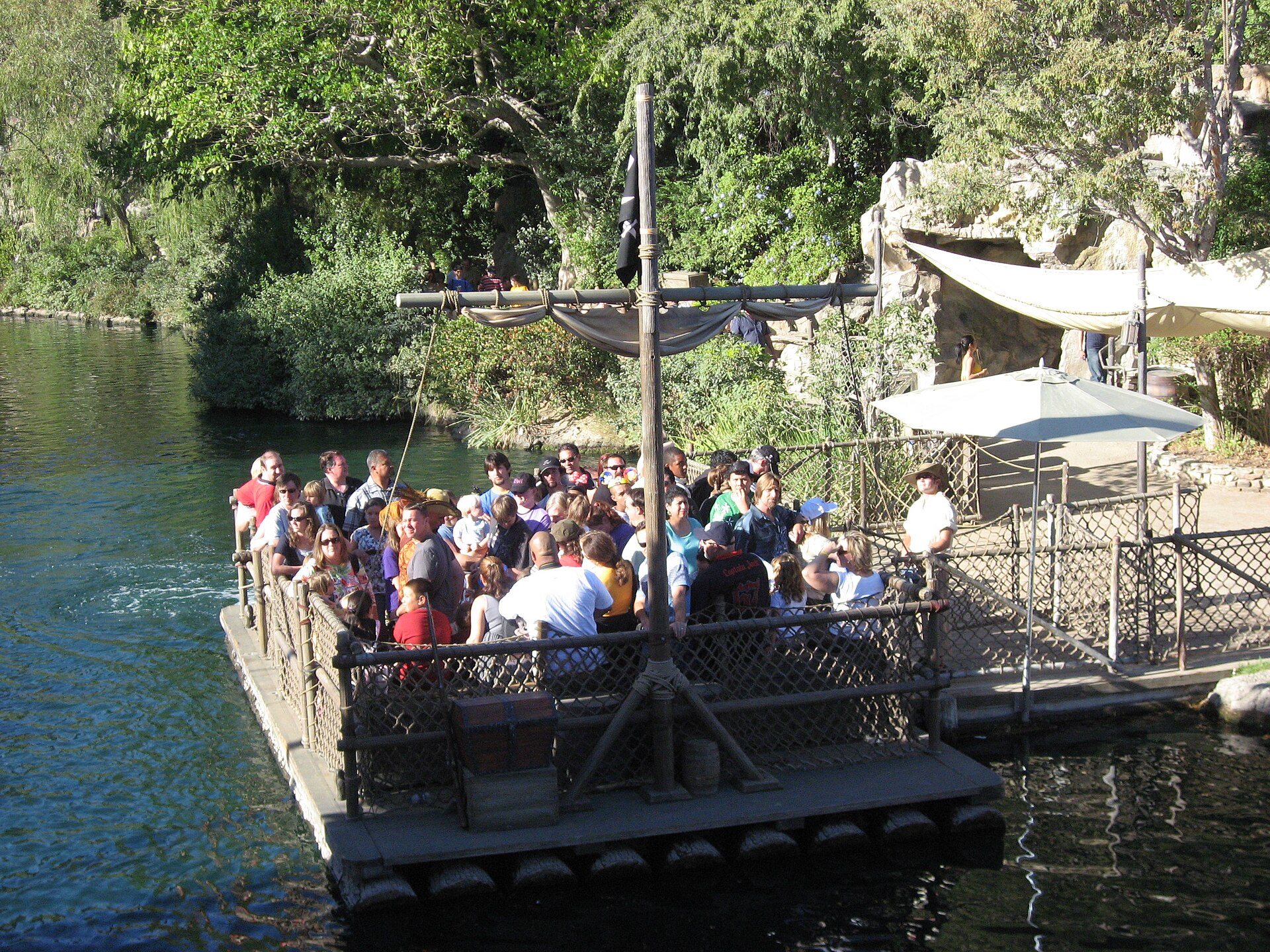Rafts to Tom Sawyer Island at Disneyland Park